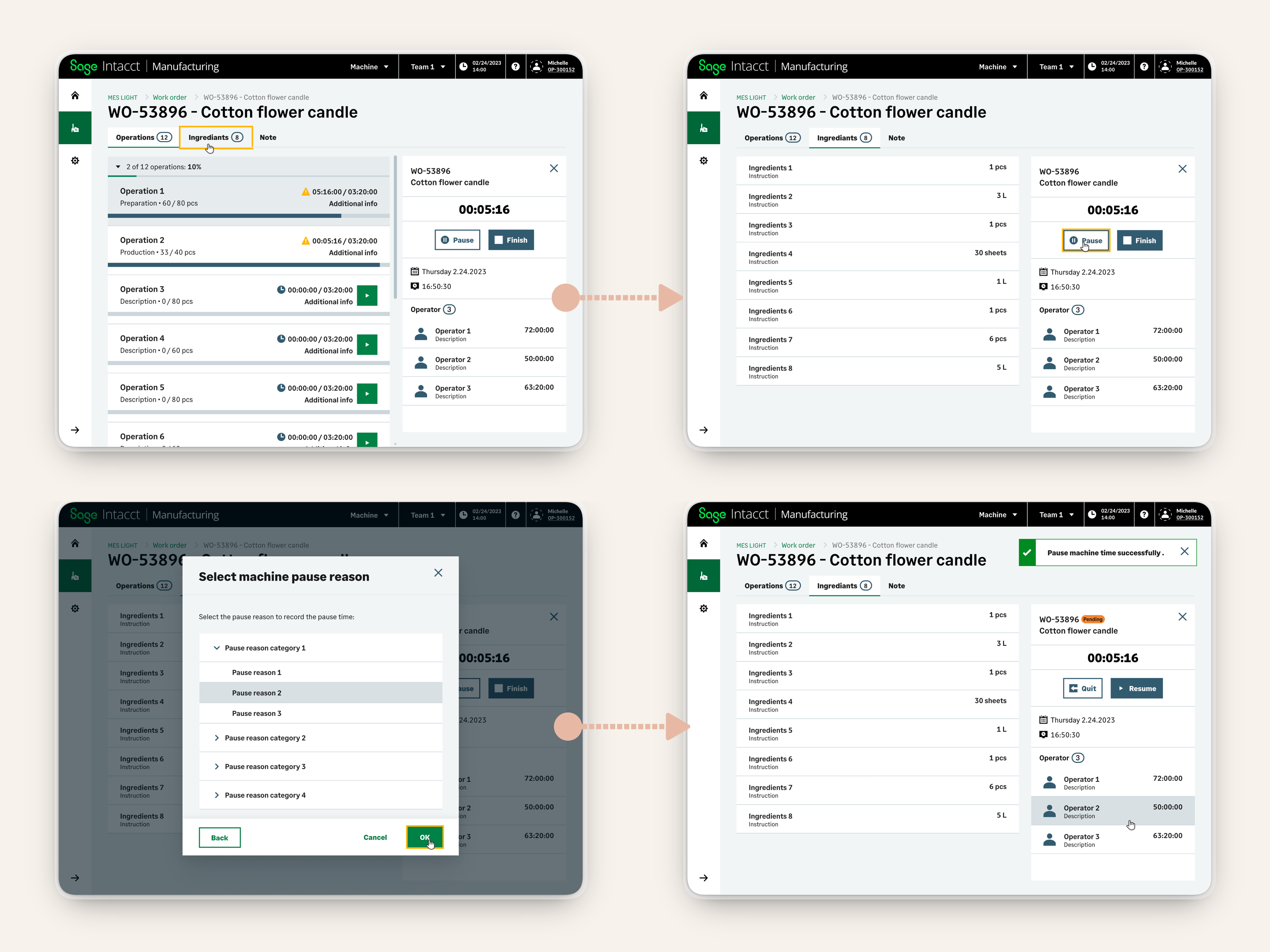 MVP - Pause Reason Selection